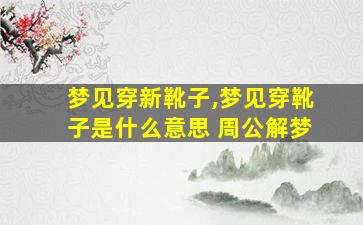 梦见穿新靴子,梦见穿靴子是什么意思 周公解梦